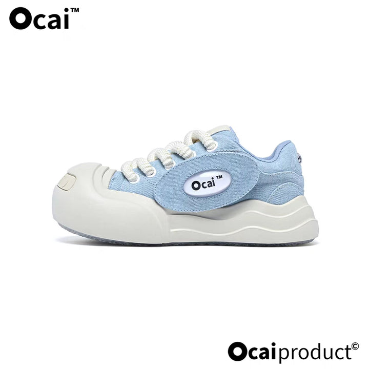 Ocai Detachable Logo Smile Sneaker Blue - Mores Studio