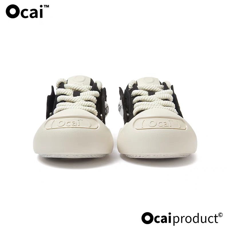 Ocai Detachable Logo Smile Sneaker Black - Mores Studio