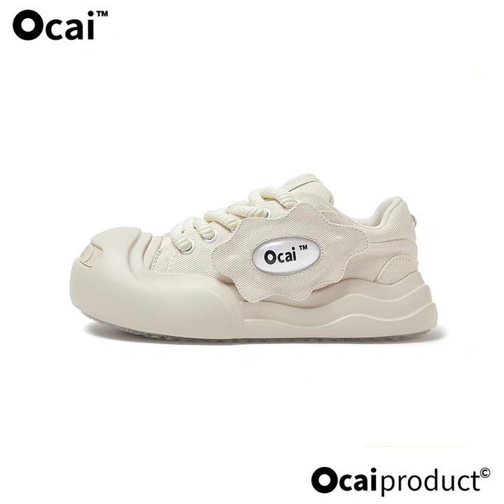Ocai Detachable Logo Smile Sneaker White - Mores Studio