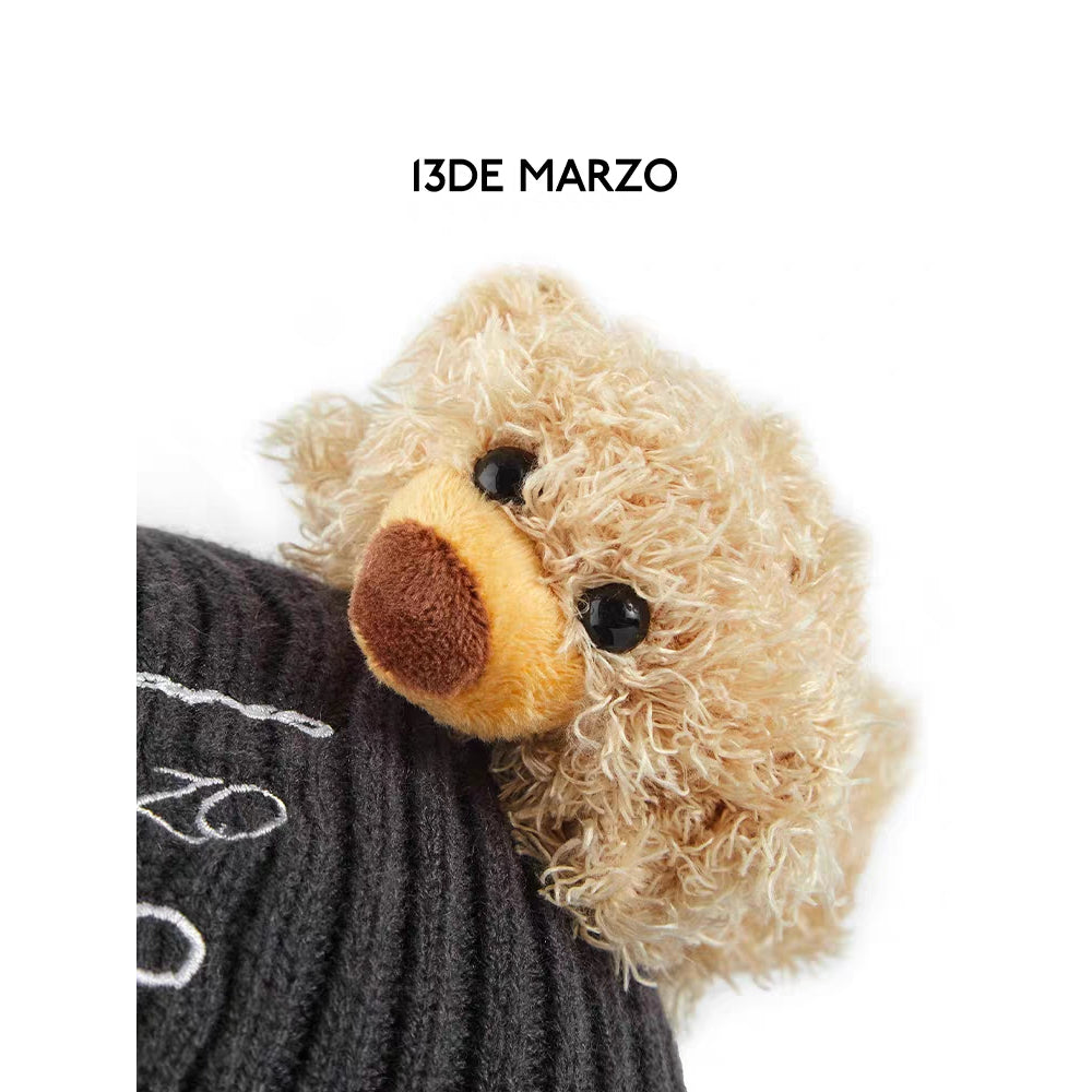 13De Marzo Plush Bear Knit Cap Grey - Mores Studio