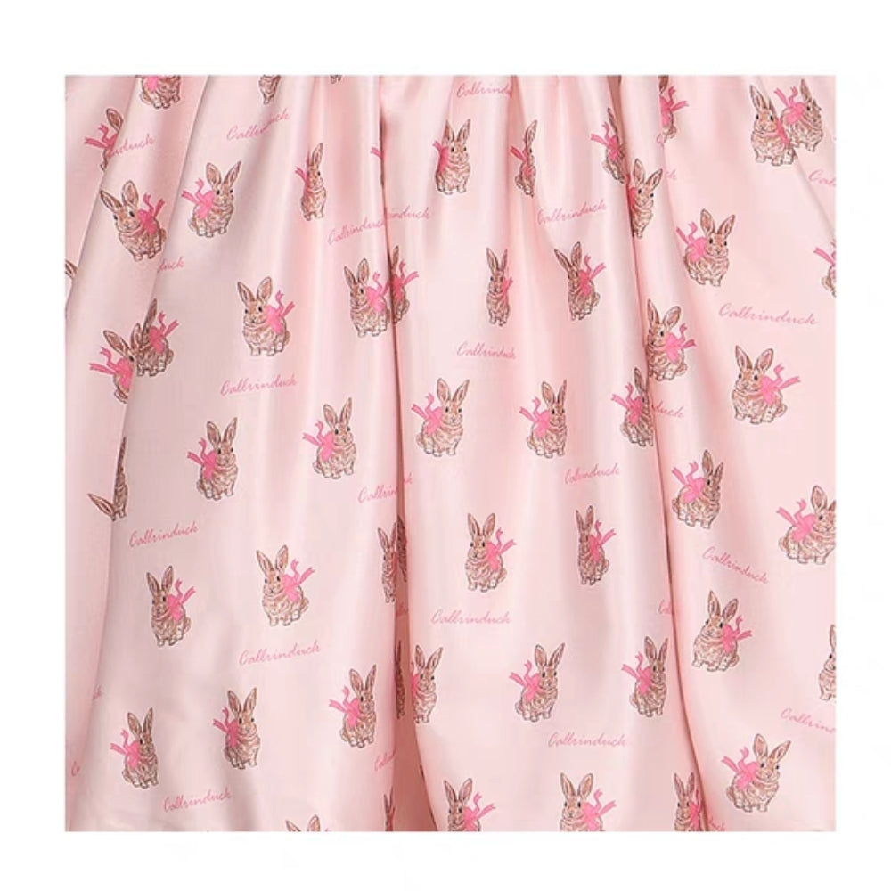 Callrinduck Pink Rabbits Backless Puff Dress - Mores Studio