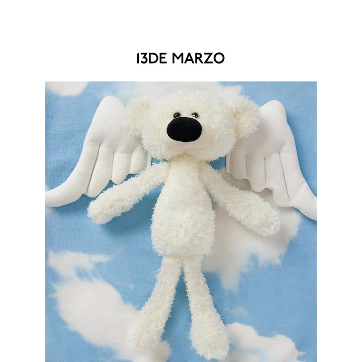 13De Marzo Plush Bear Blue Angel Chain Hoodie - Mores Studio