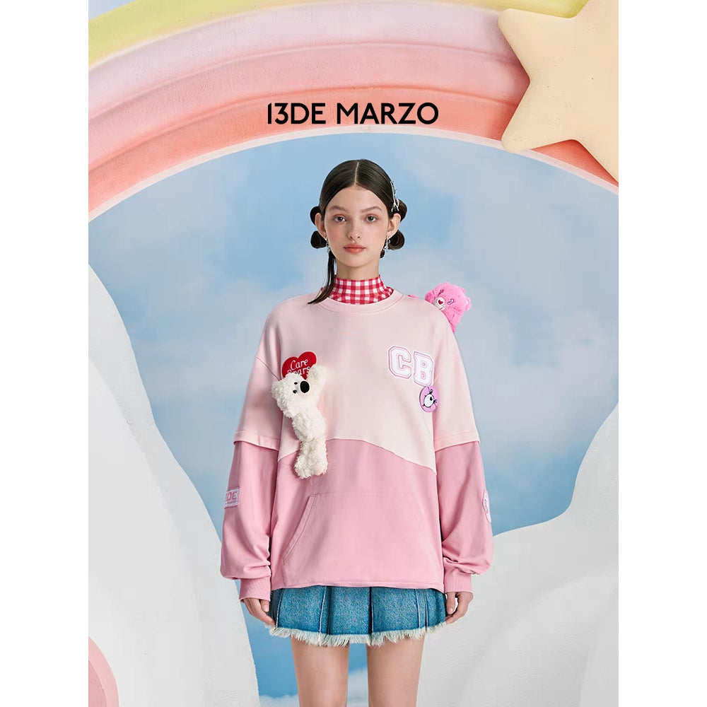 13De Marzo X Care Bears Color Blocked Wave Sweater Pink - Mores Studio