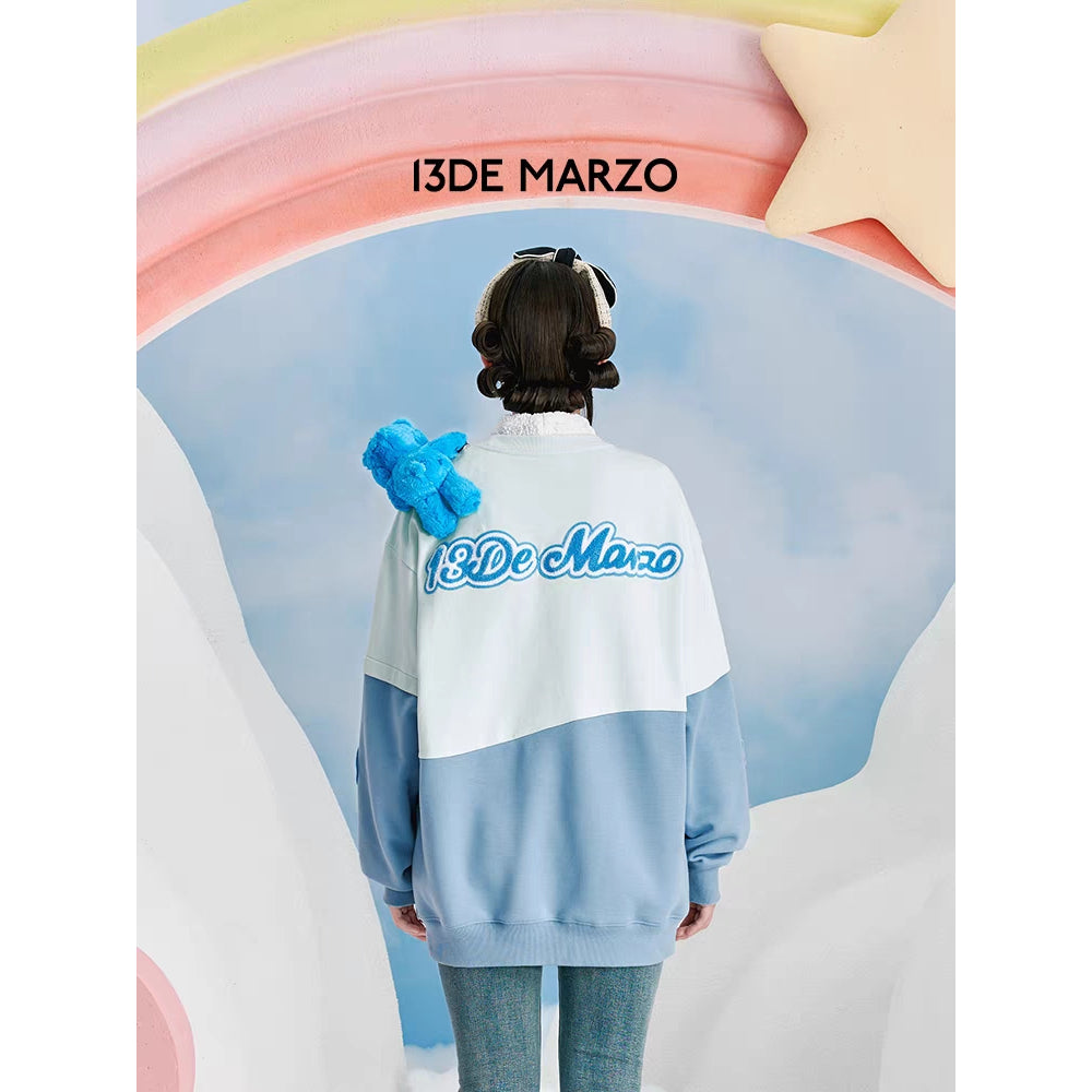 13De Marzo X Care Bears Color Blocked Wave Sweater Blue - Mores Studio