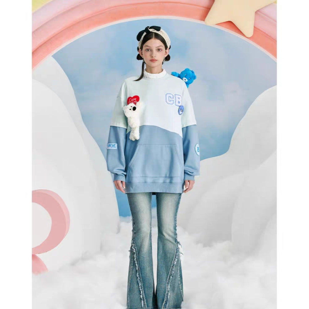 13De Marzo X Care Bears Color Blocked Wave Sweater Blue - Mores Studio