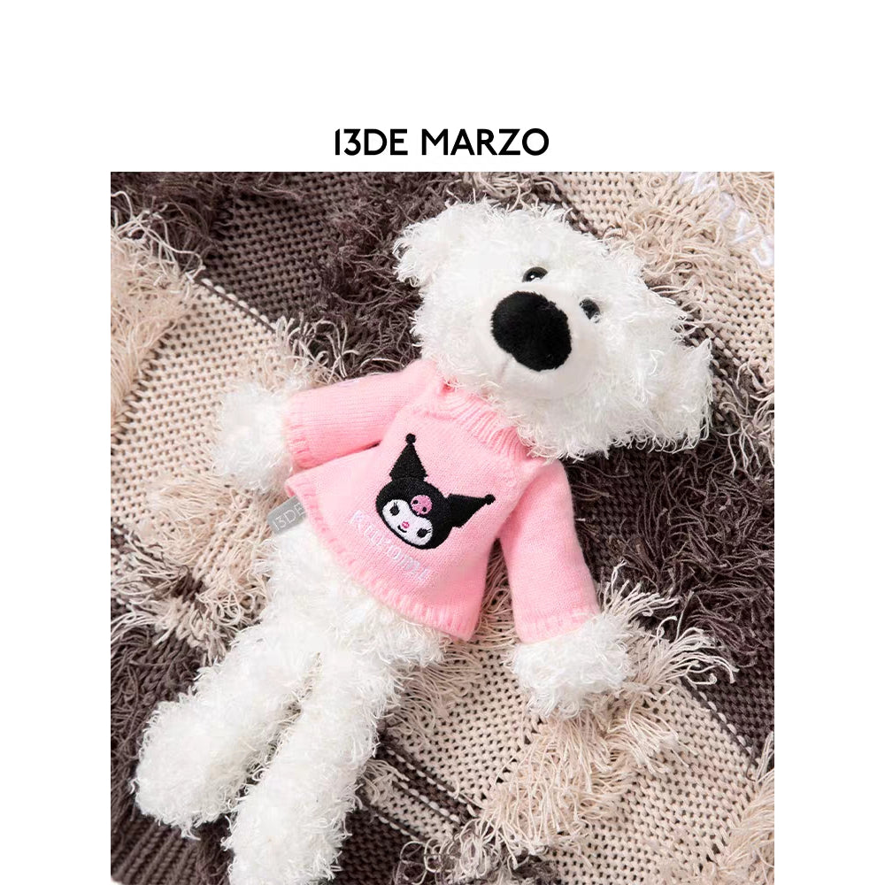 13De Marzo X Kuromi Bear Striped Knit Cardigan Brown - Mores Studio