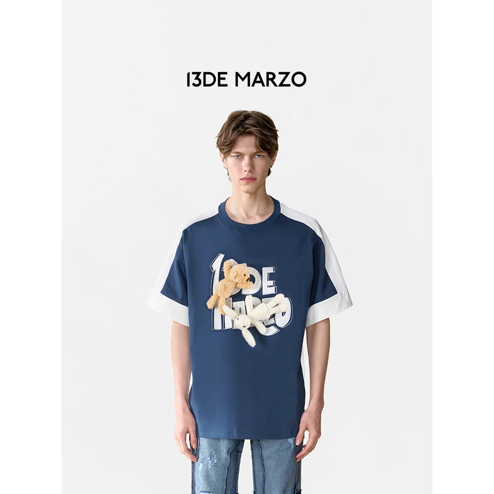 13De Marzo Hook & Loop Logo T-shirt Navy - Mores Studio