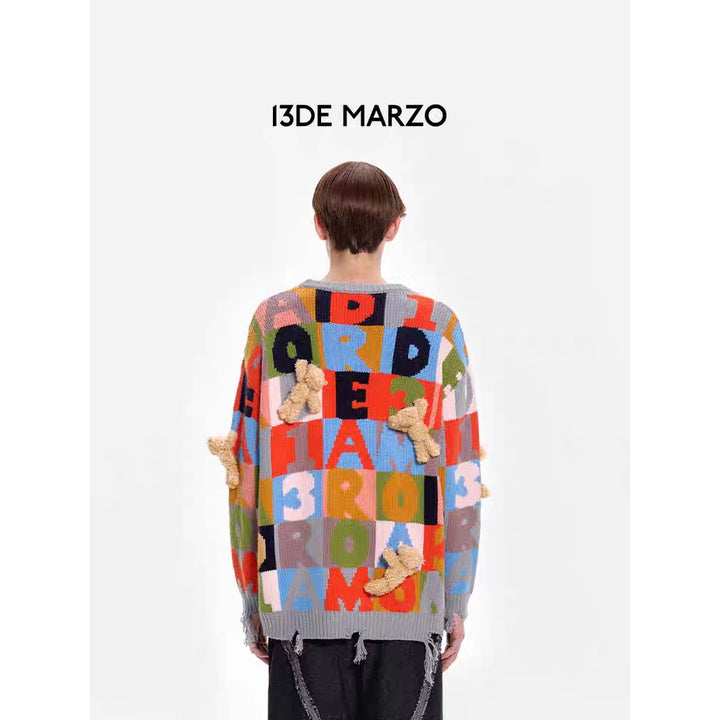 13De Marzo Multi-Color Logo Knit Sweater - Mores Studio