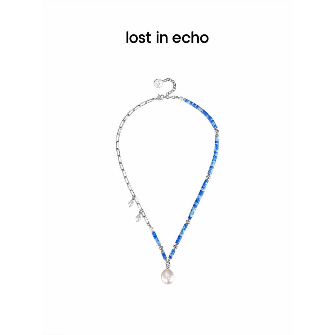 Lost In Echo Asymmetrical Pearl Necklace - Mores Studio
