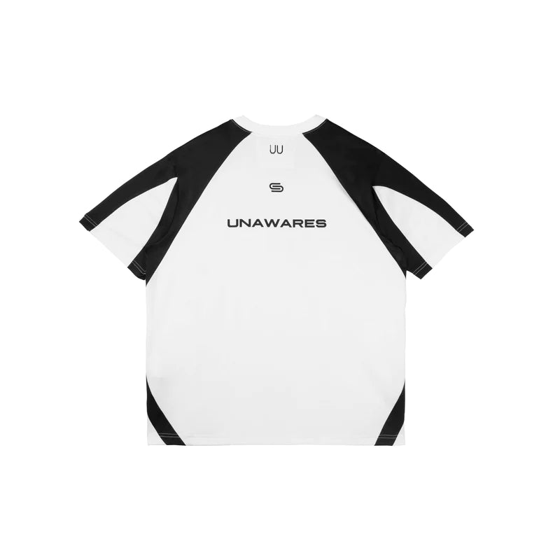 Unawares Color Blocking Jersey Logo Tee White - Mores Studio