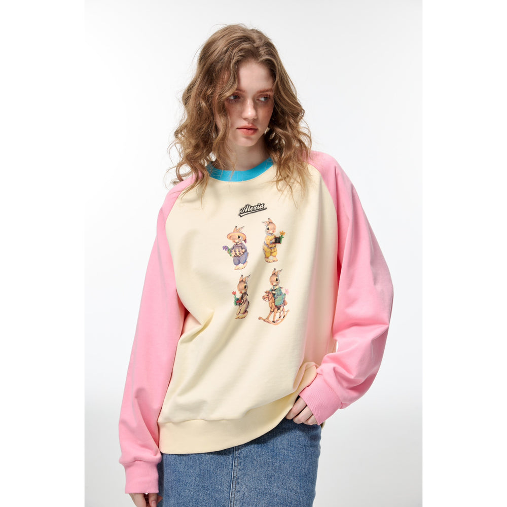 Alexia Sandra Four Rabbits Raglan Sweater Pink - Mores Studio