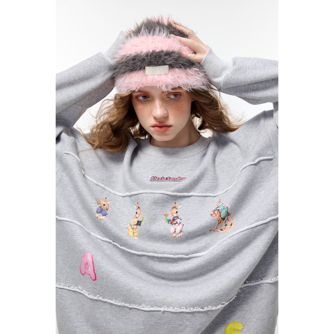 Alexia Sandra Four Rabbits Destroyed Sweater Grey - Mores Studio