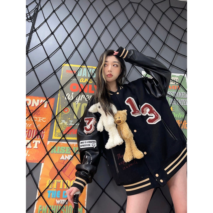 13De Marzo Dollzoo Varsity Jacket Black - Mores Studio