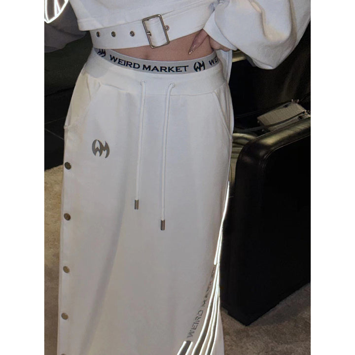 Weird Market 3M Reflective Striped Sport Skirt White - Mores Studio