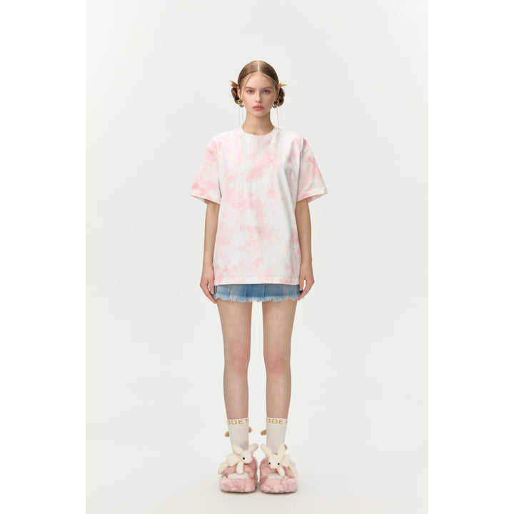 13De Marzo Doozoo Tie-dye Gradient T-Shirt Light Pink