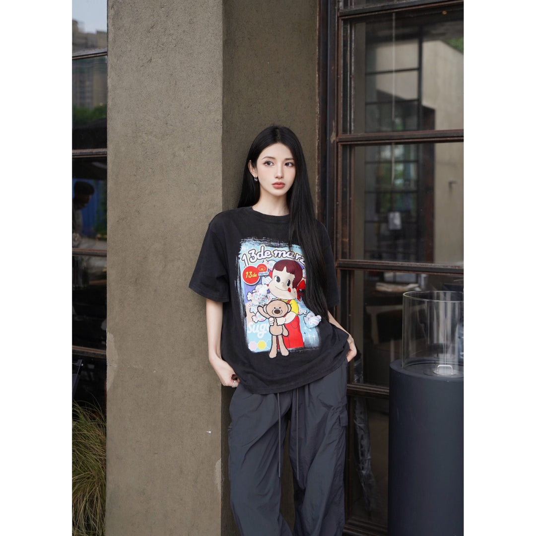 13De Marzo X Peko Sweets Bear Washed T-Shirt Black