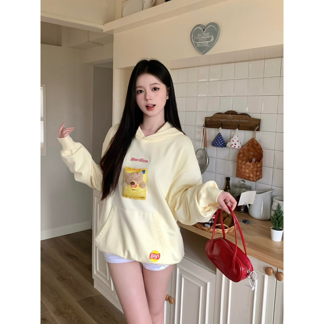 13De Marzo X Lay's Flavor Bear Washed Hoodie Yellow