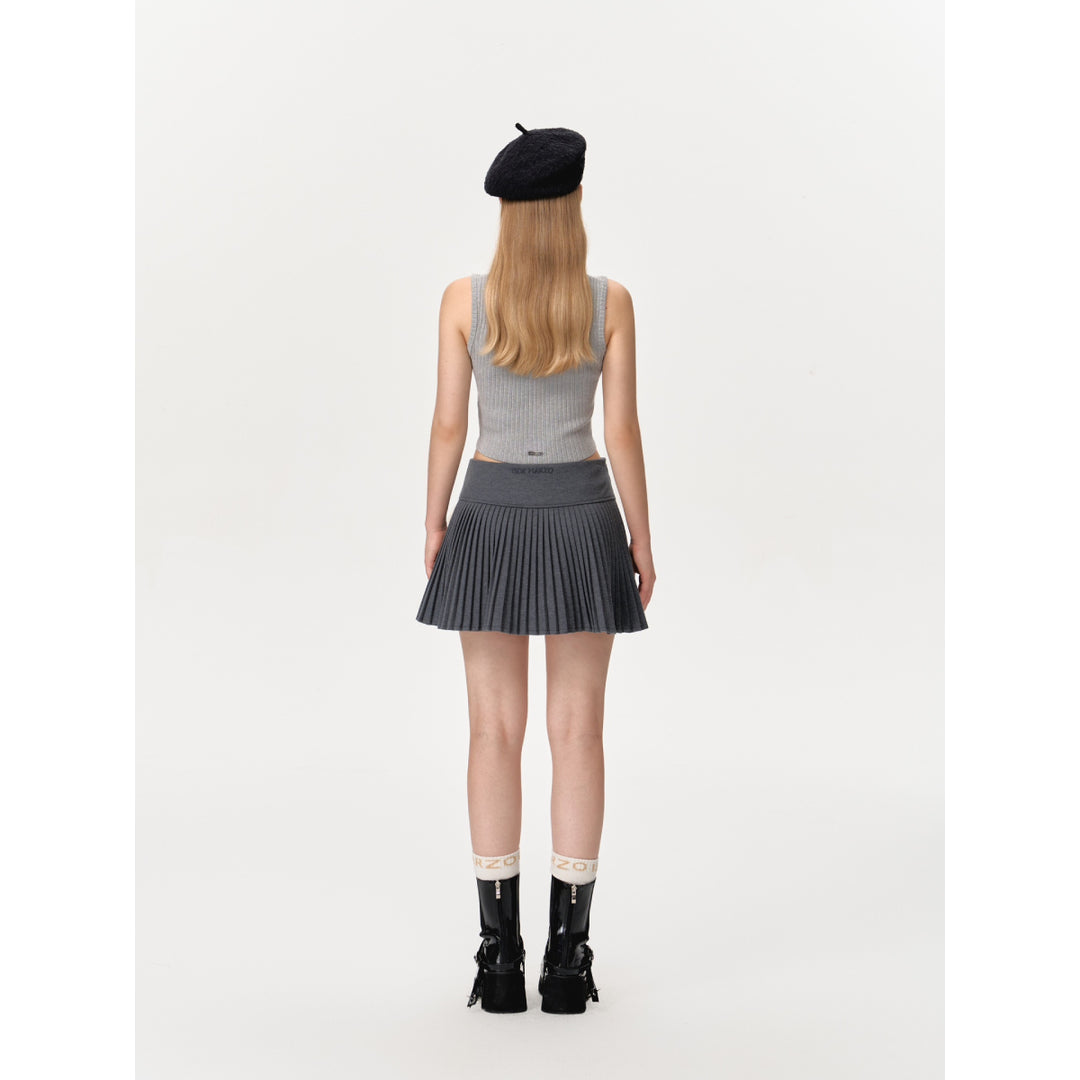 13De Marzo Doozoo Woolen Pleated Skirt Gray