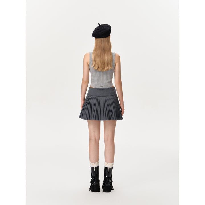 13De Marzo Doozoo Woolen Pleated Skirt Gray