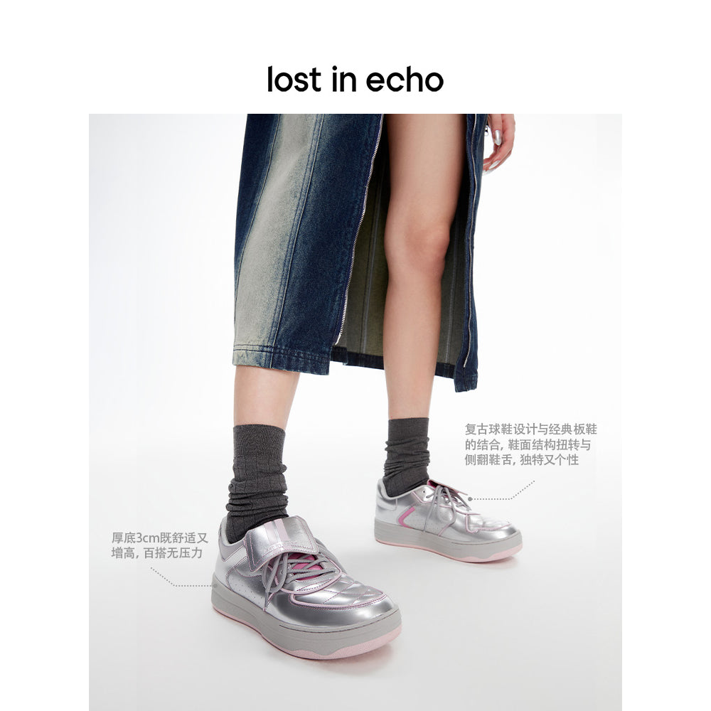 Lost In Echo Twist Upper Tongue Casual Sneaker Sliver