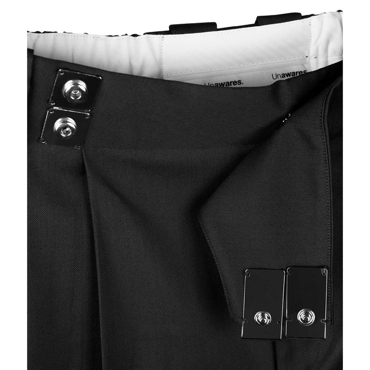 Unawares Double Buckle Pleated Suit Pants Black - Mores Studio