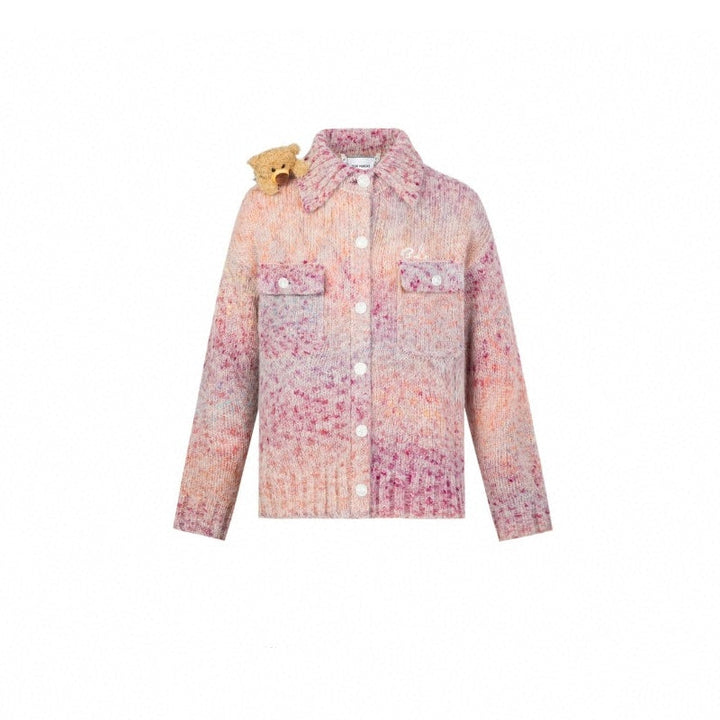 13 De Marzo Gradient Shade Woolen Coat Pink - GirlFork