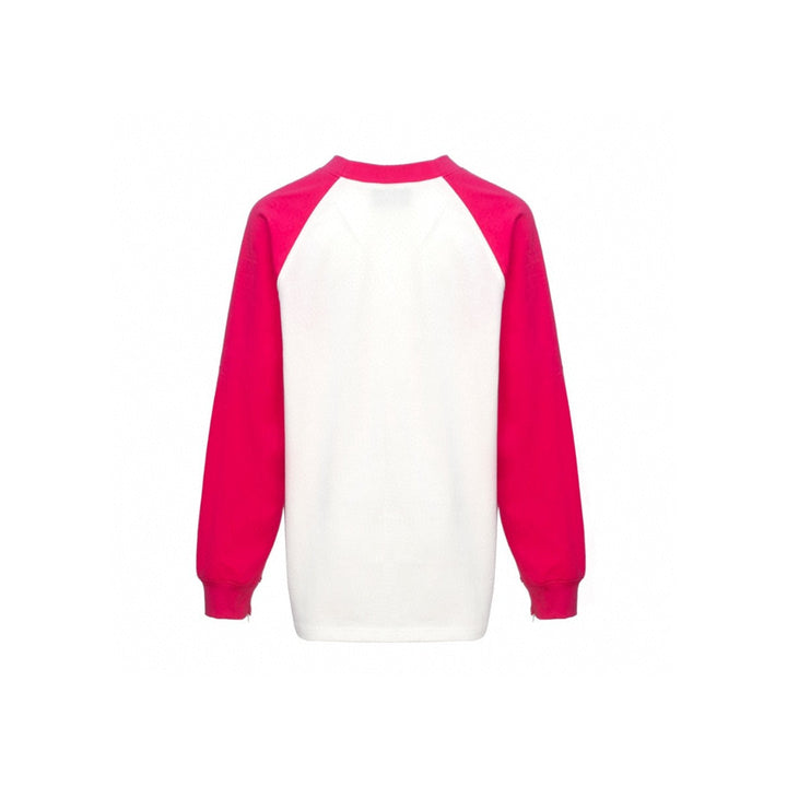 Ann Andelman Color Blocked Logo Print L/S Tee Pink - GirlFork