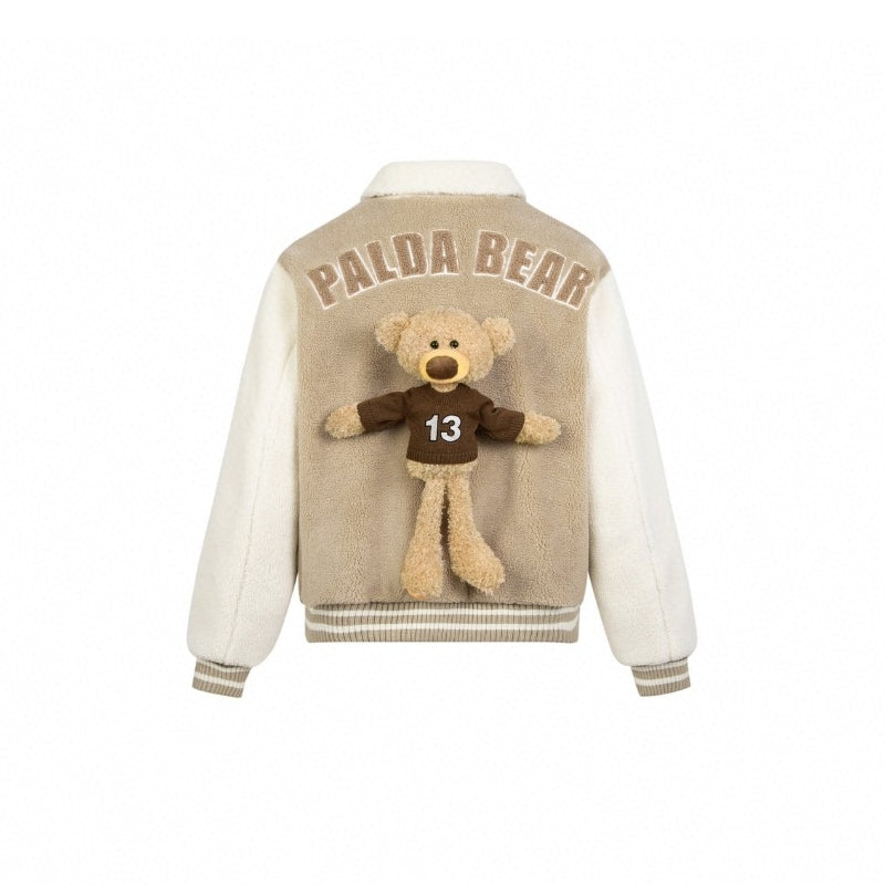 13 De Marzo Bear Polar Fleece Jacket Khaki - GirlFork