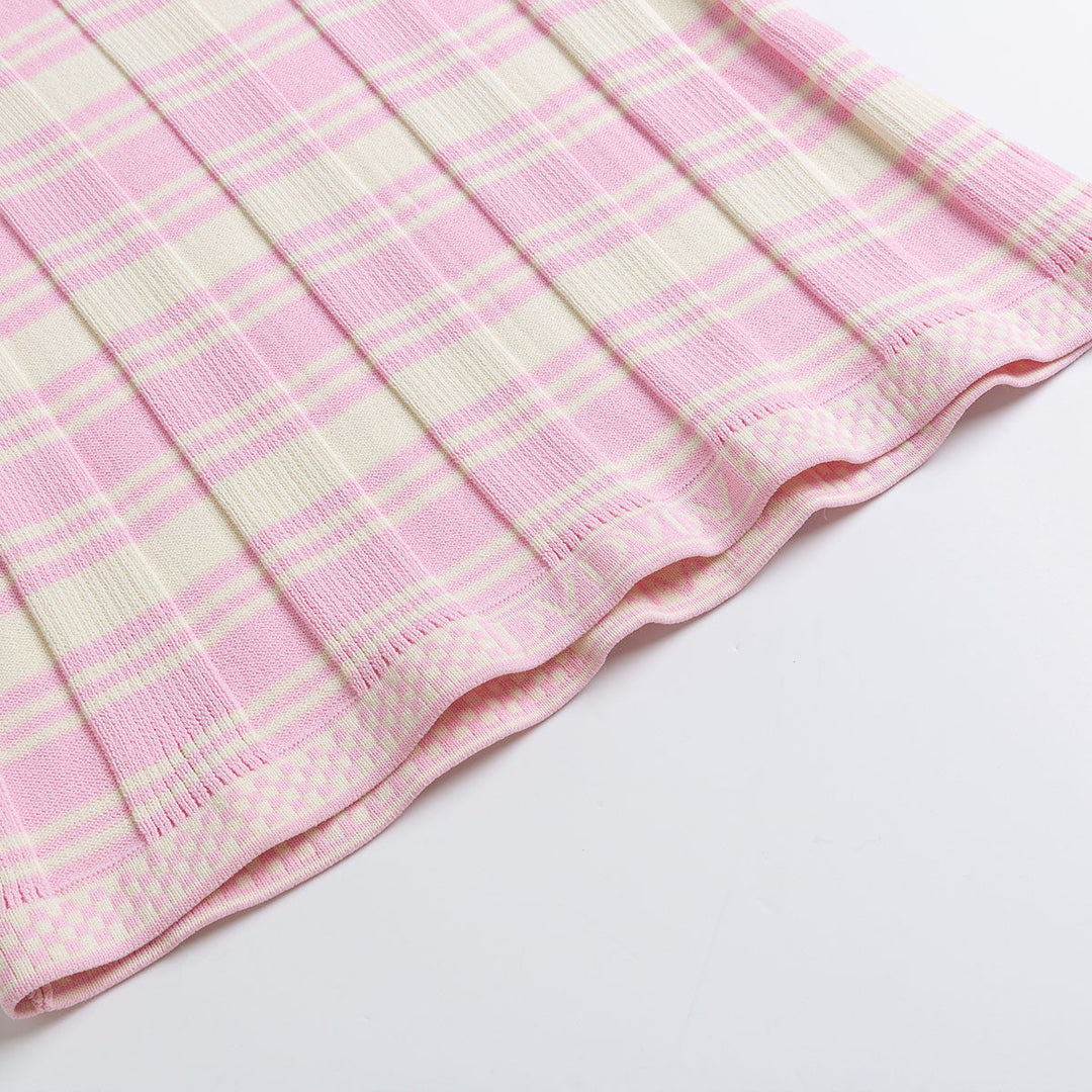 Diana Vevina Striped Knit Top Pink - GirlFork