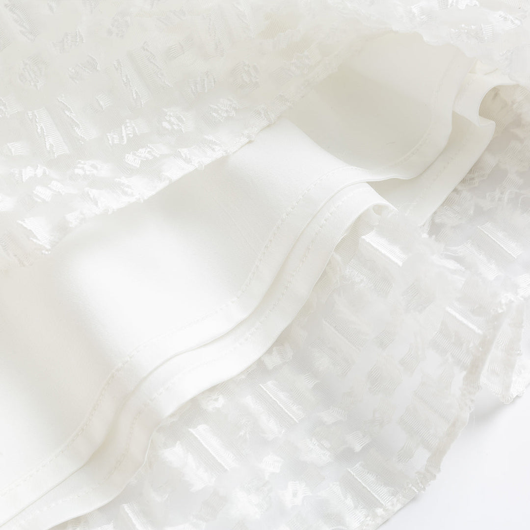 Diana Vevina Bow Tie Puff Sleeve Dress White - Mores Studio