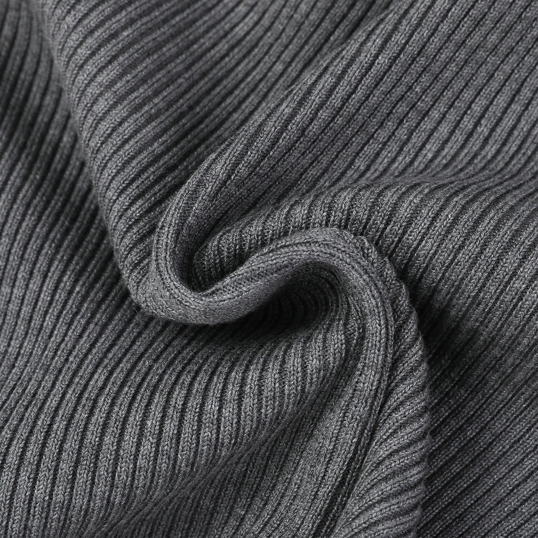 Via Pitti Color Blocked Striped Knit Crop Top Grey - Mores Studio