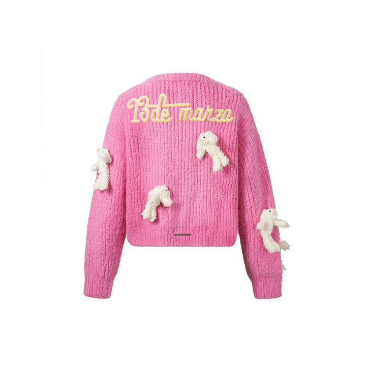 13De Marzo Doozoo Rabbit Knit Cardigan Pink - Mores Studio