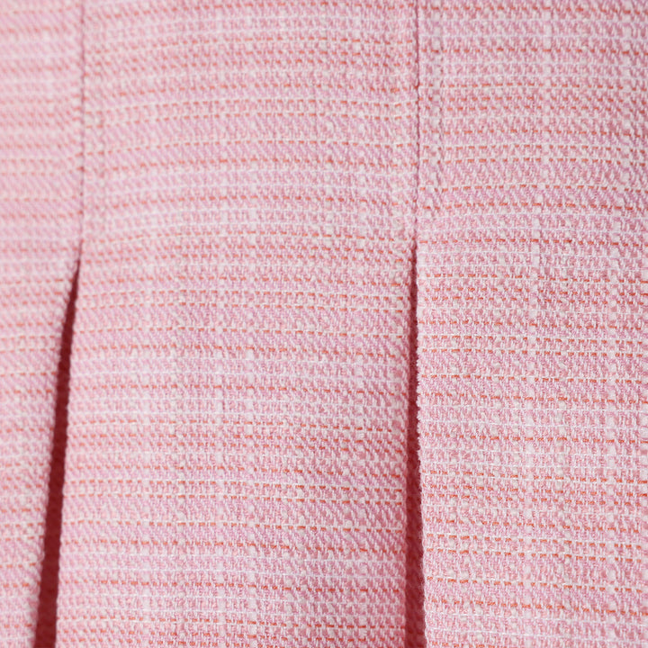 Diana Vevina Pearl Rhinestone Chain Pleated Skirt Pink - GirlFork