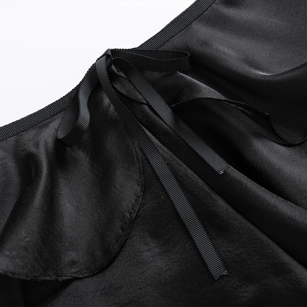 Diana Vevina Irregular Layered Mesh Skirt Black - Mores Studio