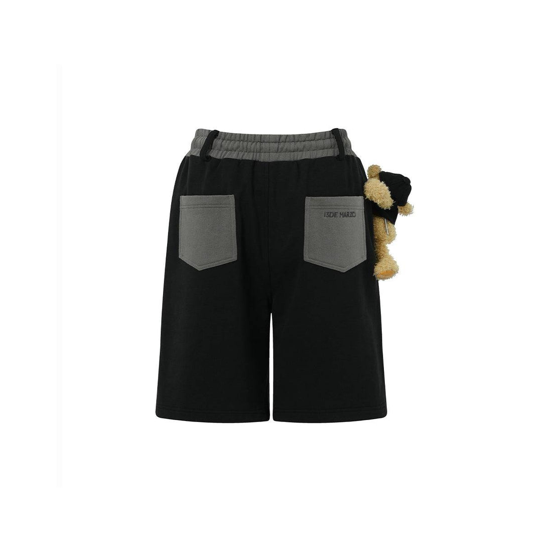 13De Marzo Clipping Logo Bear Shorts Black - Mores Studio
