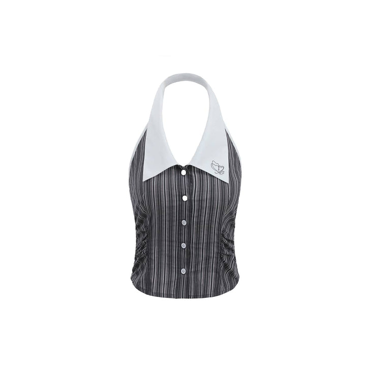 Via Pitti Color Blocked Striped Vest Grey - Mores Studio