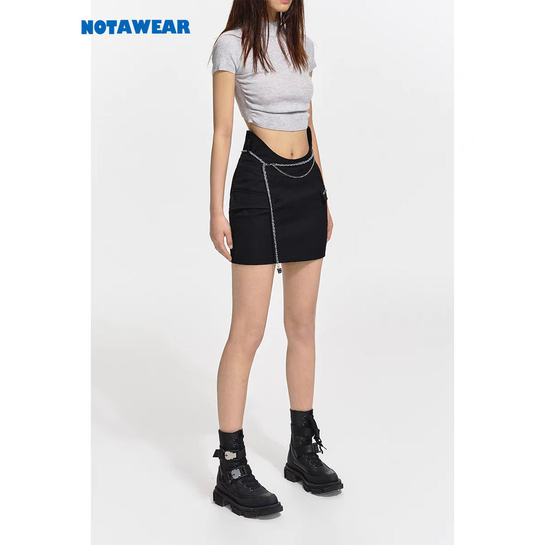 NotAwear U-Shape High-Waisted Skirt Black - Mores Studio