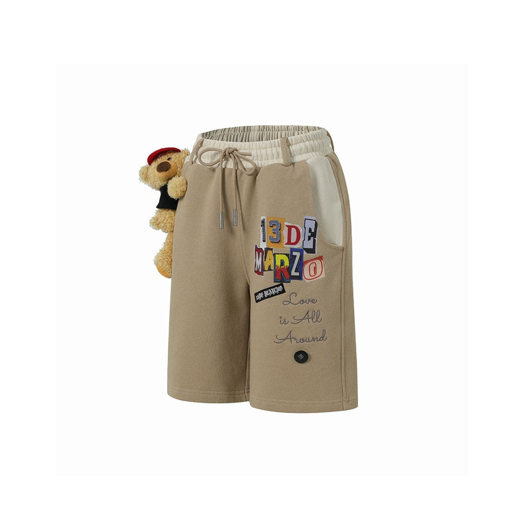 13De Marzo Clipping Logo Bear Shorts Khaki - Mores Studio
