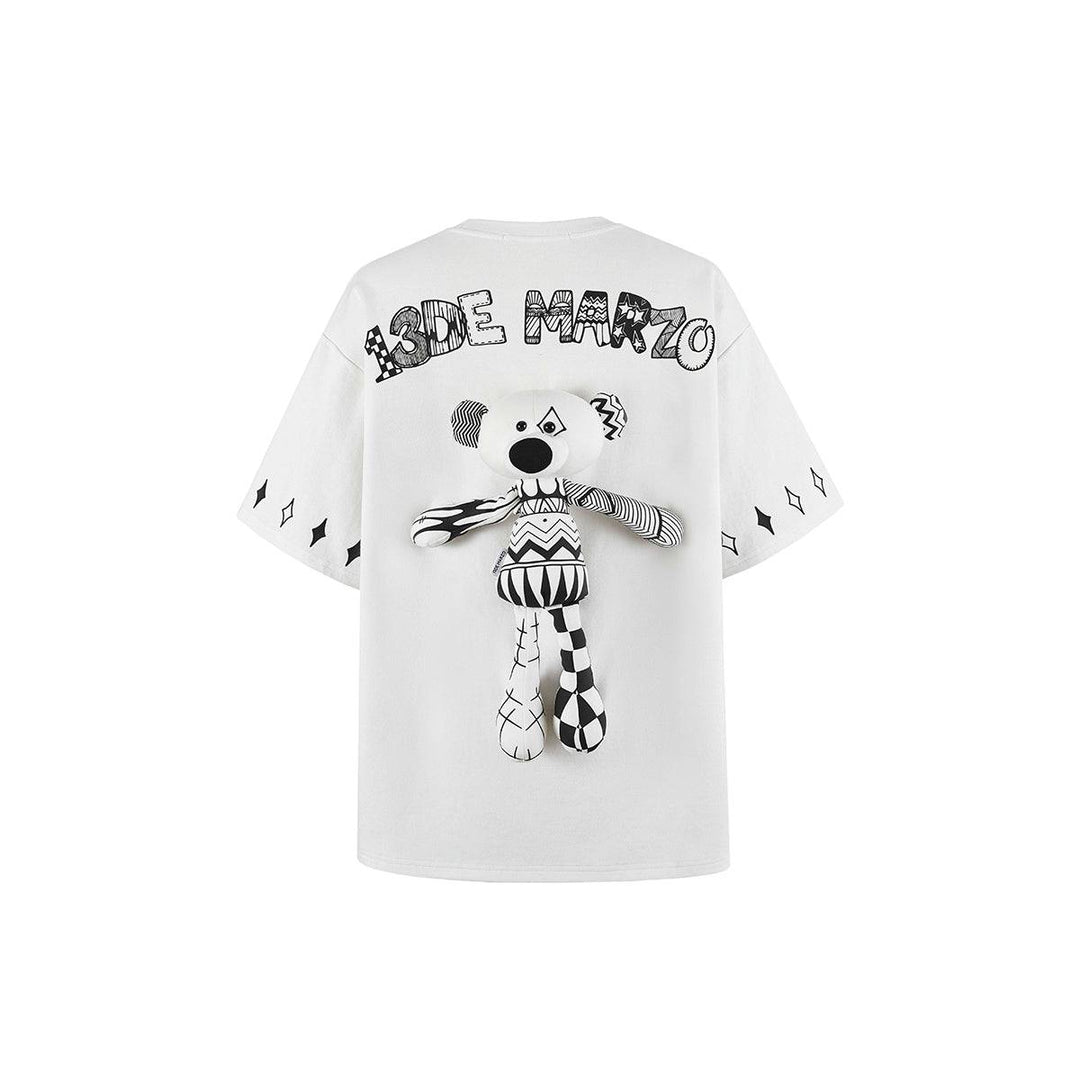 13De Marzo Bear Doodle T-shirt White - GirlFork