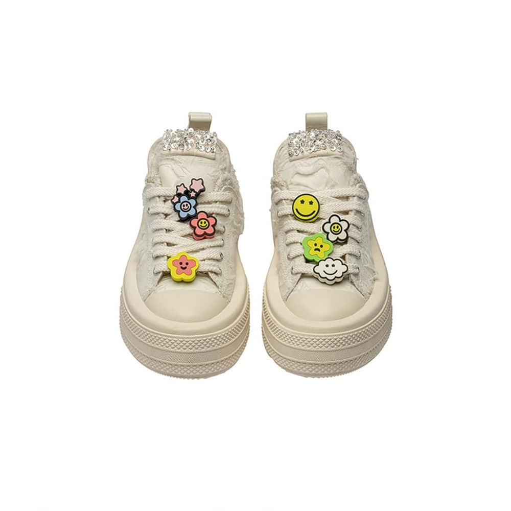 Foreshadow DIY Flower Patch Tweed Sneaker White - Mores Studio