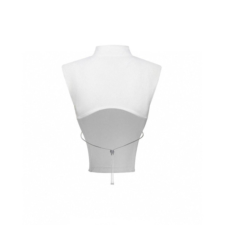 Weird Market Logo Patch Shoulder Pad Vest Top White - Mores Studio
