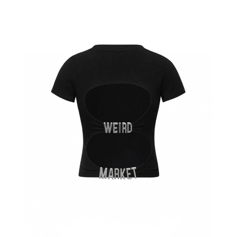 Weird Market Backless Logo Top Black - Mores Studio