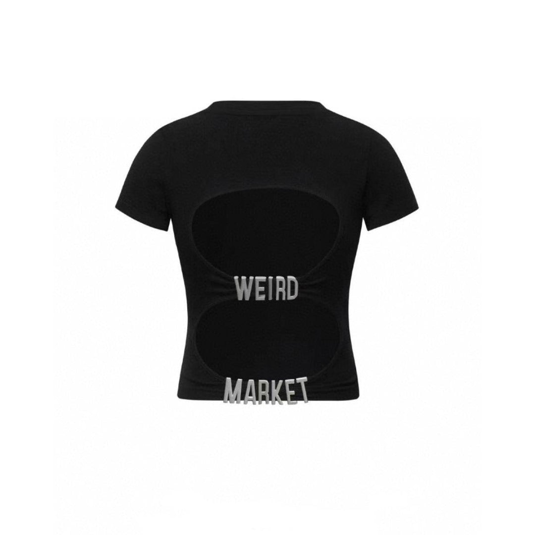 Weird Market Backless Logo Top Black - Mores Studio