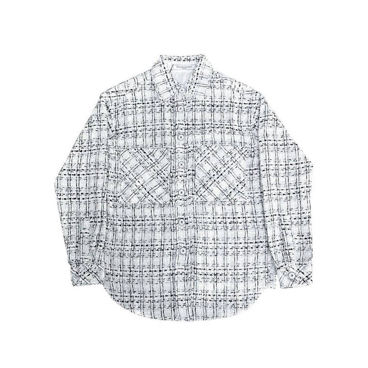 Charlie Luciano Tweed Over Shirt White - GirlFork