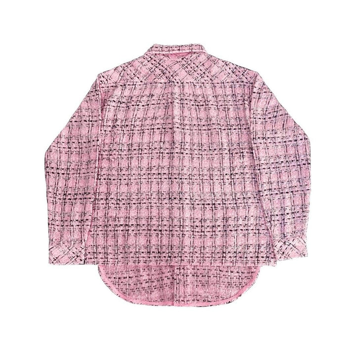 Charlie Luciano Tweed Over Shirt Pink - GirlFork