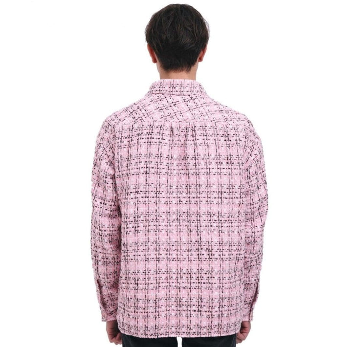 Charlie Luciano Tweed Over Shirt Pink - GirlFork