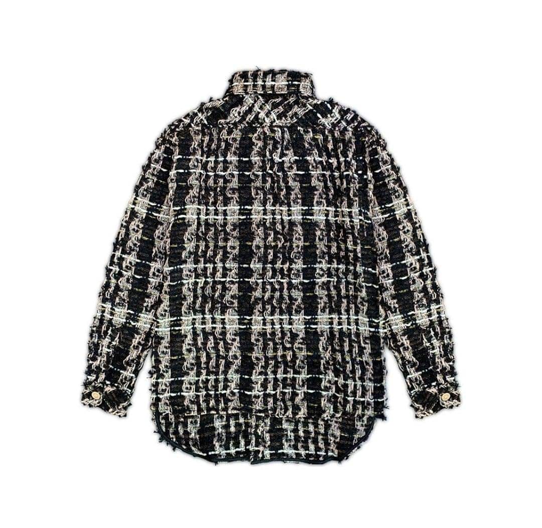 Charlie Luciano Tweed Over Shirt Black/Gold - GirlFork