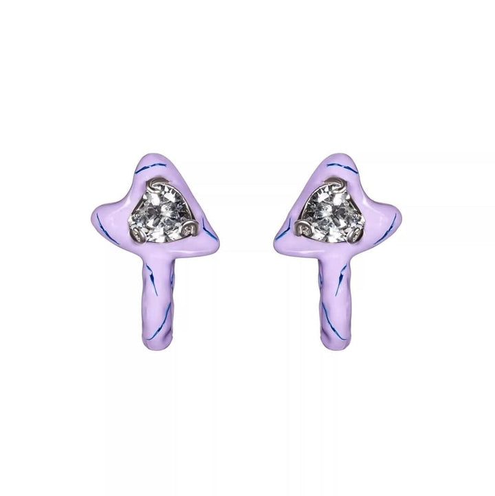 Lost In Echo Colored Enamel Heart Earrings Purple - Mores Studio