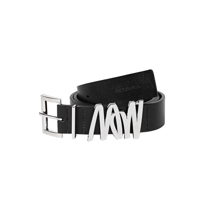 NotAwear Metal Logo Leather Belt Black - GirlFork