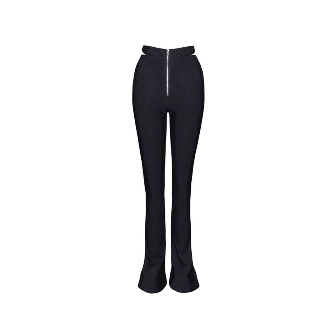 NotAwear Whale Tail Skinny Boot Cut Pants Black